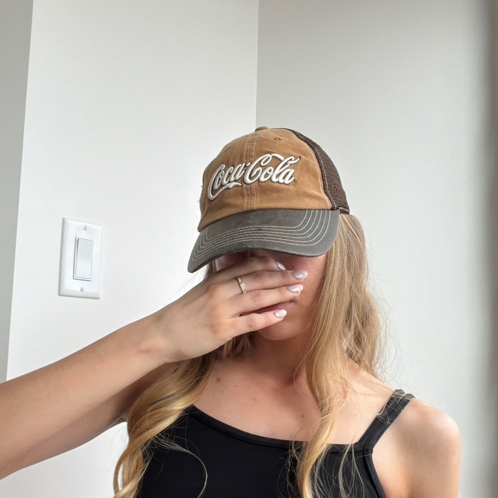 Coca Cola Brown and Olive Trucker Hat for Women